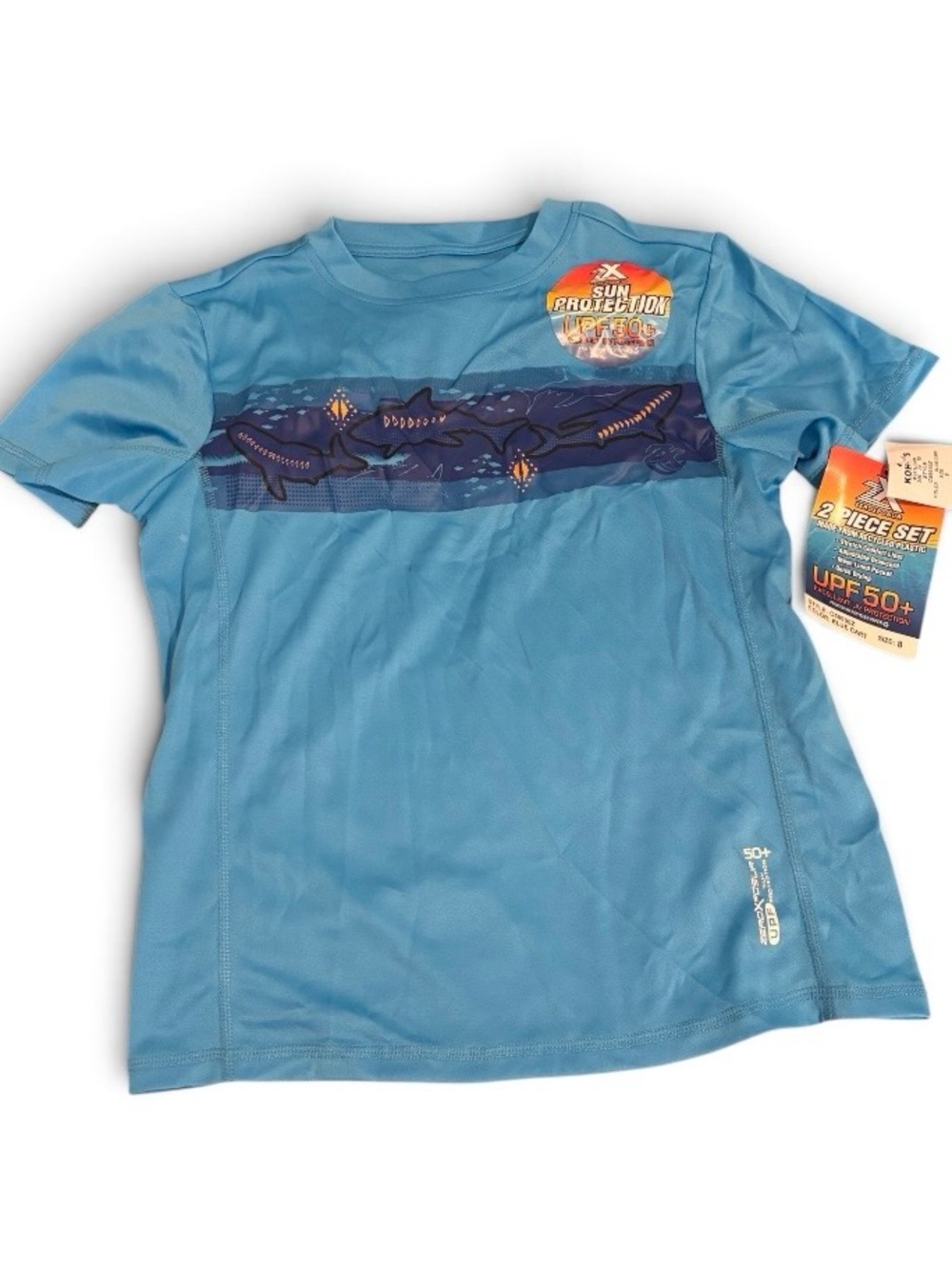 ZeroXposur Navy and Blue Shark Swim Shorts set